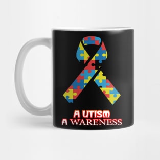 Autism Awareness T-ShirtAutism Awareness Colorful Ribbon Awareness Month Commemorative Graphic Mug